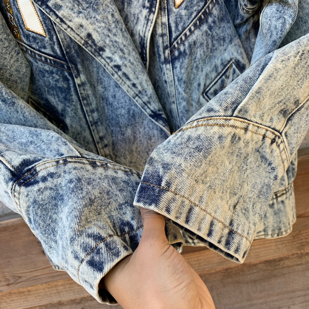 Vintage NY Girl retro 80s oversized denim jacket - Picture 12 of 16